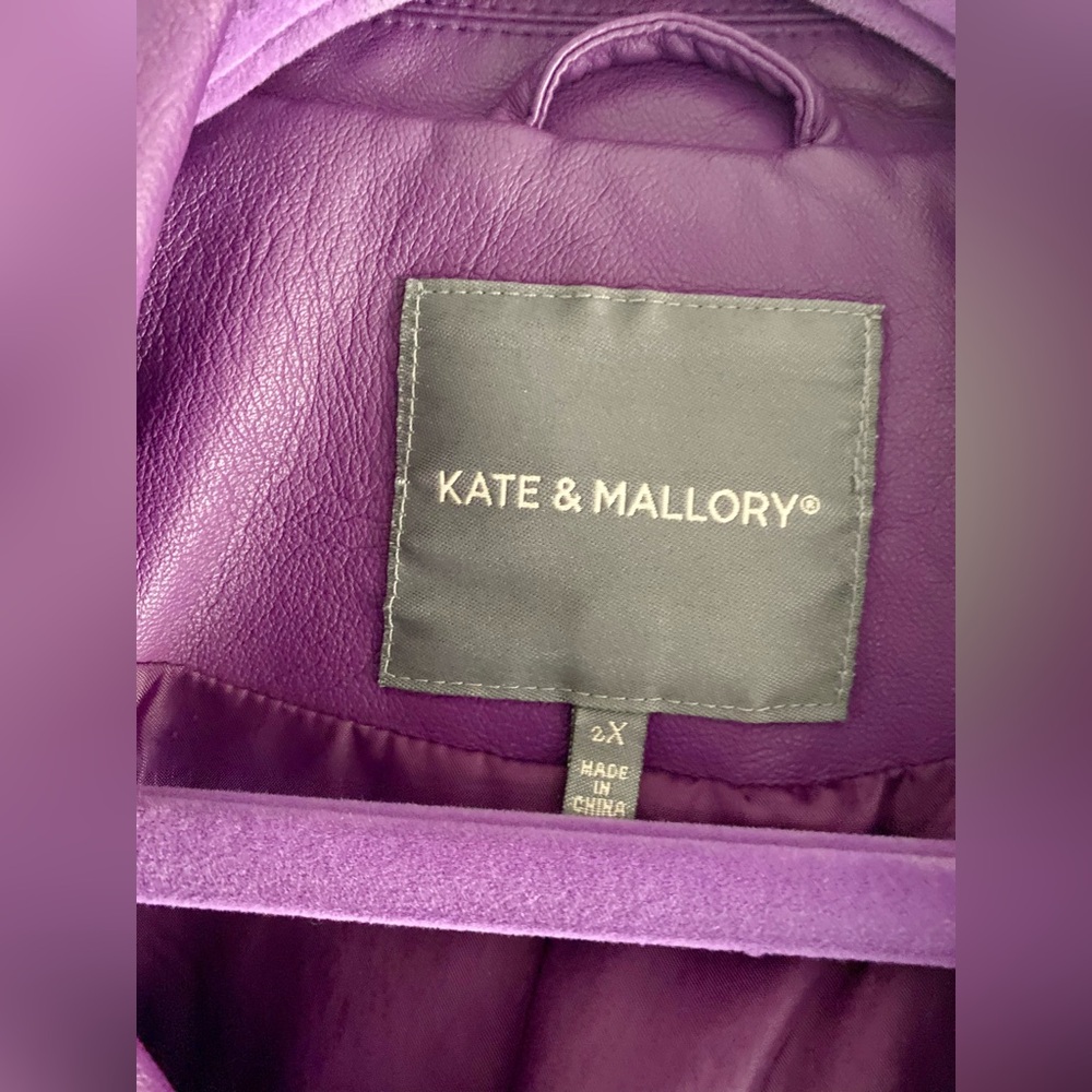 NWOT Kate & Mallory Vibrant Purple Leather Jacket - Picture 3 of 11